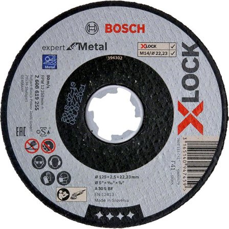 Bosch Expert for Metal Kappeskive X-LOCK, rett skjæring 125 × 2,5 × 22,23 mm, Maskintilbehør & forbruk