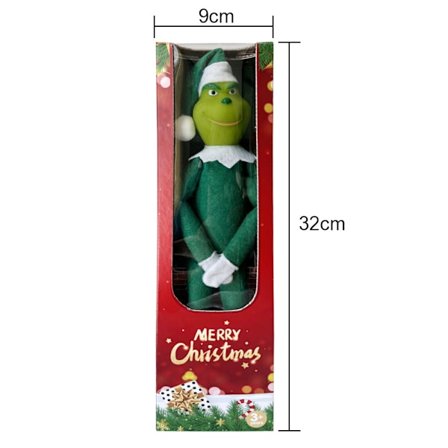 Jule Grøn Monster Grinch Elf Dukke Ornament Vedhæng Julegaveæske