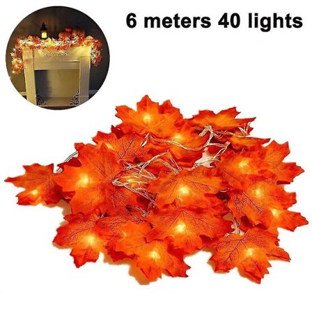 String Lights Maple Leaf Twinkle Lighting Decorations For Christmas