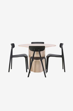 Venture Home - Spisegruppe Olivia med 4 stk spisestoler Ursholmen - Brun - Spisegruppe 4 personer - Fra Homeroom