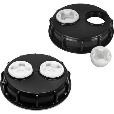 2 kappaletta IBC-säiliön korkkia 163 mm, säiliön korkki kaksinkertaisilla tuuletusaukoilla, sadetankki,