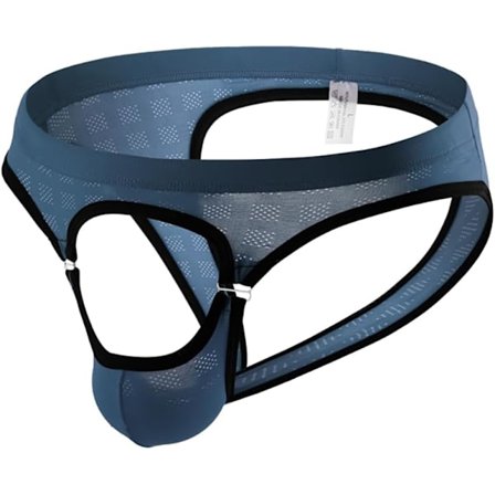 2025 Siste Modell Herre Åpen Front Jockstrap Lav Midje Knappelukking Trekant Truser Undertøy Underbukser Lyseblå Medium