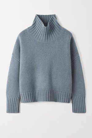 Soft Goat - Girlfriend Turtleneck - Women cashmere sweater - M - Pigeon Blue