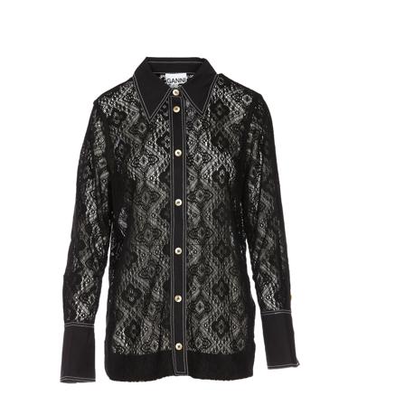 Ganni Casual Shirts Sort, Dame Skjorter
