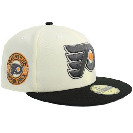 New Era - "Hatstore Exclusive x Philadelphia Flyers 59FIFTY Chrome/Black Fitted " Fitted White Cap - NHL @ Hatstore