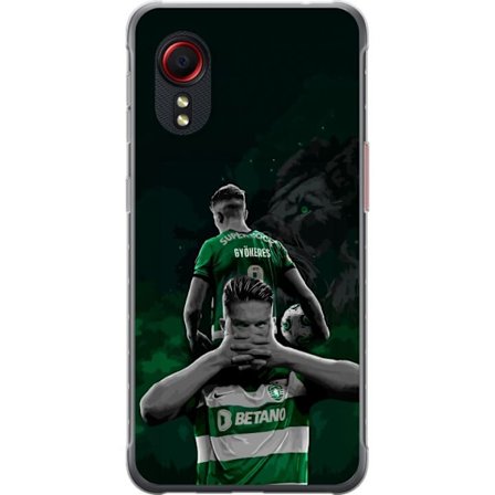 Yhteensopiva Puhelinkuori Samsung Galaxy Xcover 5 Neonmotiivi, jossa teksti "Gaming is in my DNA" sinisenä ja punaisena tiiliseinällä, jossa loistava