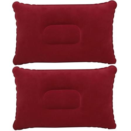 2 x rose rød Oppblåsbar Pute Camping Reise Myk Oppblåsbar