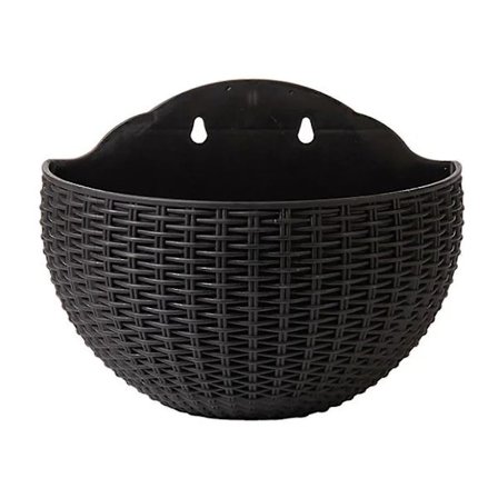 Vægmonterede Blomsterpotter Blomsterpotte Gave Altan Halvcirkelformet Indendørs Udendørs Boligindretning Hængende Europæisk Stil Vase Sort stor 