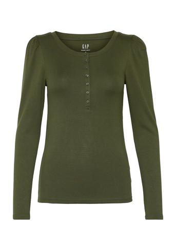 Modern Henley Long Sleeve T-Shirt T-shirts & Tops Long-sleeved Grön GAP
