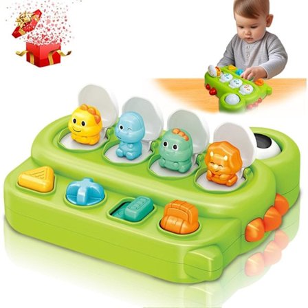 Dinosaurus Pop Up -lelut 1-vuotiaille tytöille ja pojille, vauvan lelut 6–12 kuukauden ikäisille, lahjat 1-vuotiaalle, ensimmäiset syntymäpäivälahjat