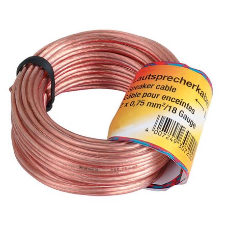 Högtalarkabel 2x0.75mm2 Transparent 20m