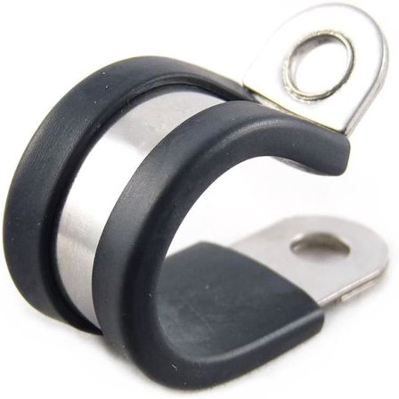 20mm gummifodret slangeklemme med rustfrie stål P-klips (pakke med 5)