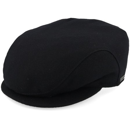 Wigéns - Svart earflap Keps - Ivy Vintage Earflap Black Snap Flat Cap @ Hatstore
