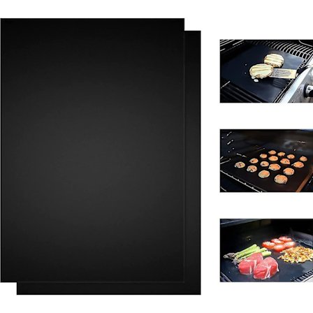 Grillmattor för BBQ, Icke-klibbiga och Återanvändbara, Premium Grillmattor för Kol- och Gasgrill (50*40cm, 2-pack)