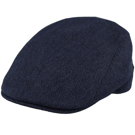 MJM Hats - Blå flatcap Caps - Daffy Virgin Wool Blue Herringbone Flat Cap @ Hatstore