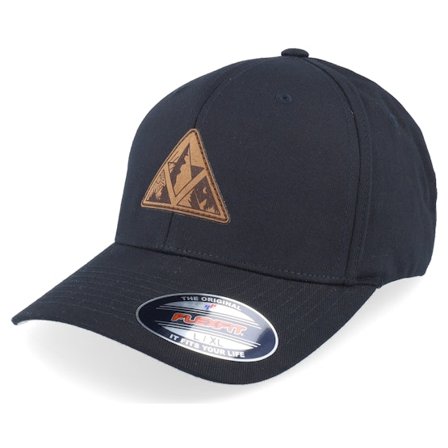 Wild Spirit - Sort flexfit Kasket - Triangle Shape Mountain Patch Black Flexfit @ Hatstore