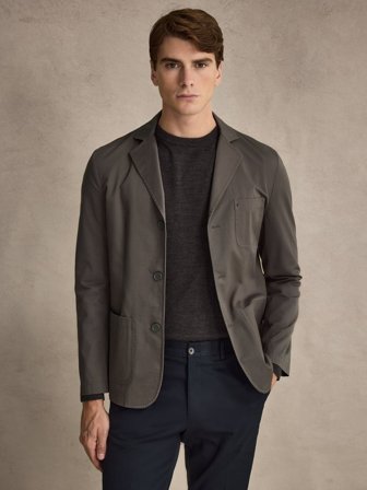 John Henric Men's Grüner Einreihiger Casual Blazer Size M