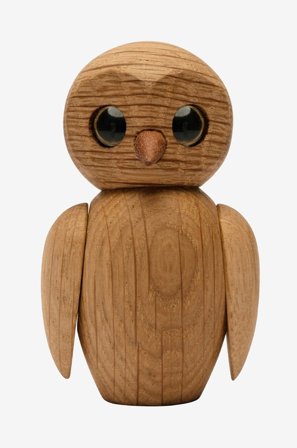 Spring Copenhagen - Puinen koriste Wise Pöllö 7 cm - Luonnonväri - Koriste-esineet - - Homeroom