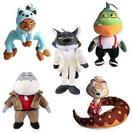 The Bad Guys Plysjlekesett Tegnefilm Mr. Wolf Piranha Snake Shark Ms. Tarantula Dukke Utstoppet Dyr Myk for Barn