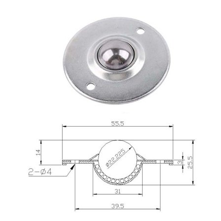 Kulehjul minisvingbare hjul 4 4