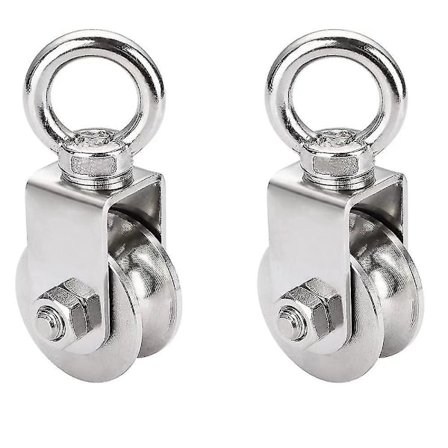 -2 Stykker 48mm Trinsehjul med Kulelager, Løftetrinse Last 500 Kg, Rustfritt Stål Kabeltrinse For Treningsapparat Tau2 Stk, 48mm