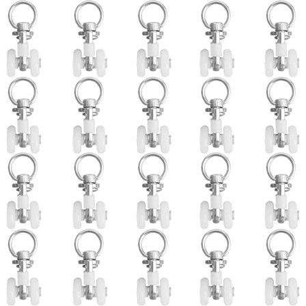 20 kpl Verhokiskopyöriä, Kiskopyöriä, Verhotangon pyöriä liukukiskoja, Hiljainen pyörä, Ikkunaverhokiskon kaksoiskiskopyörä, Ikkunaverhoille