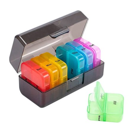 Pill Box Medicin Förvaring Box SVART - on stock