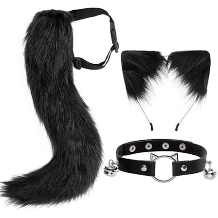 Kettu Faux Fur Hännän Kissa Korvat Panta Halloween Juhla Puku Kaula Choker Cosplay Sarja Naisille