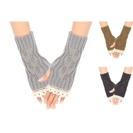 Halvfingerhandskar kompatibla kvinnor, 3 par stickade vantar för kvinnor Fingerlösa handskar Varma stickade vinterhandskar Fingerlösa vantar Elegant 