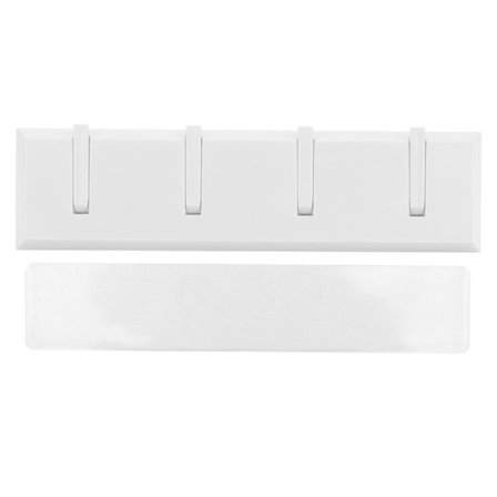 Veggrekkekrok, slagfri kles- og nøkkelholder, dørhattekrok for baderomsveggdekor (hvit)