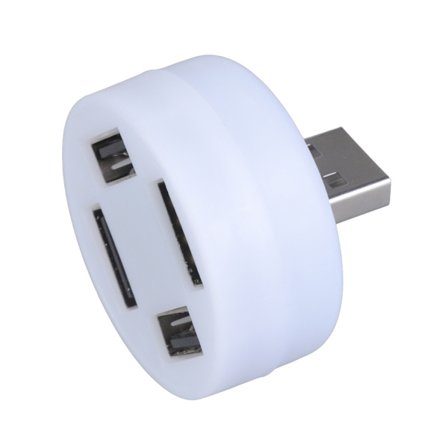 USB Opladningshub 1 Han til 4 Hun Port med LED Indikator til Biloplader