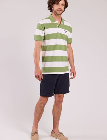 Sebago Mick Block Striped Pique - Green - S