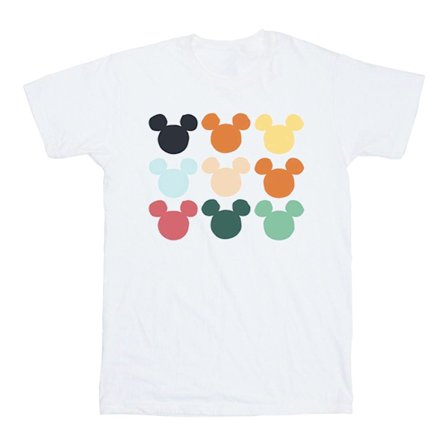 Disney Boys Mickey Mouse Heads Square T-Shirt 7-8 år Vit