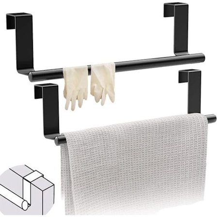 Køkkenrulleholder 36 cm - 2 stk. - Velegnet til køkken, badeværelse og soveværelse - Sort