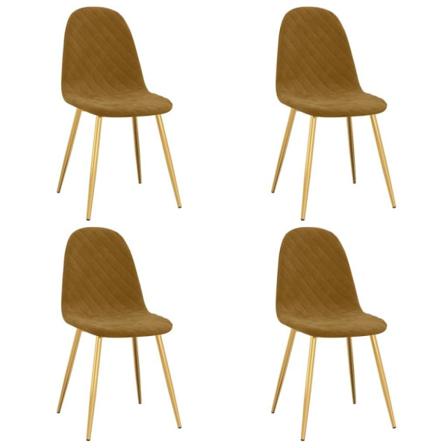Vidaxl Matstolar 4 St Brun Sammet Brun