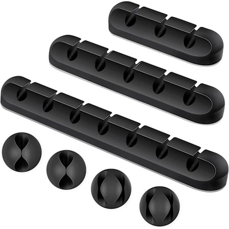 753 Kabelclips, 3-pak Kabelstyring Wire Organizer Clips, Selvklæbende, til USB-ladekabel, Strømkabel, Musekabel (Sort)