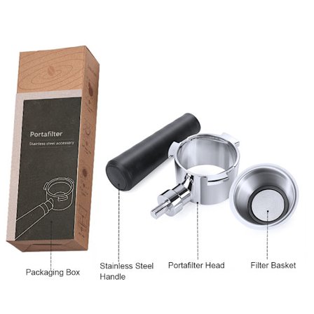 51 mm Bundløs Portafilter med Kurv, Udskiftningsdele til Håndtag, Rengøringsbørste og Ske, Kompatibel med EC80 EC685 EC885 Maskiner