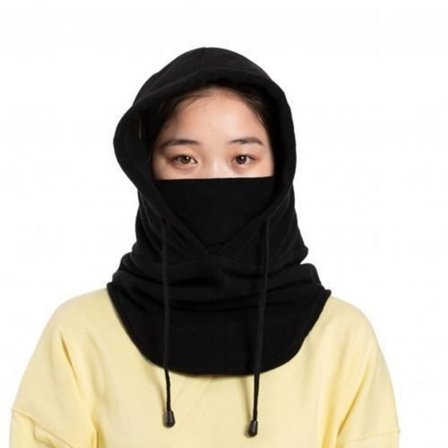 Caps, Unisex Lue, Ensfarget, Vindtett, Varm, Utendørssport, Sykling, Skjerf, Ansiktsmaske, Myk - Type Svart