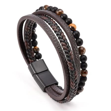 Kvinnor Män Relief Magnet Armband Armband Bantning Body Dam Mode Accessoarer Brown