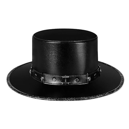 Steampunk Pestedoktorhat, Top Hat, PU Læder, Sort Flad Top Hat til Halloween Cosplay Kostume Rekvisitter, Udklædningsfest Tilbehør