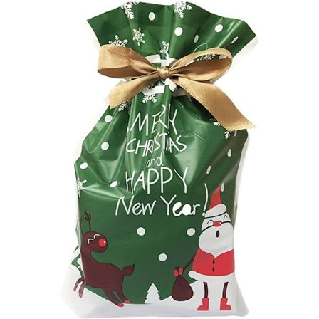 50 stk. Julegodteposer Slik Plastik Snøre Gavepose