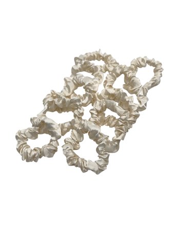 Pipol's Bazaar Skinny Scrunchie 10 Pcs - Cream - ONE SIZE