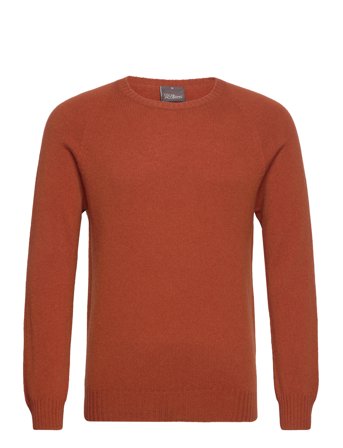Kendal Roundneck Strikkegenser M. Rund Krage Oransje Oscar Jacobson*Betinget Tilbud
