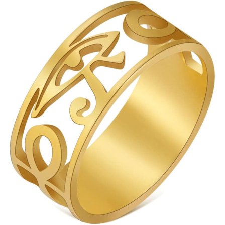 Öga av Horus Ring Antik Egyptisk Symbol Öga av Horus Ankh, ZQKLA