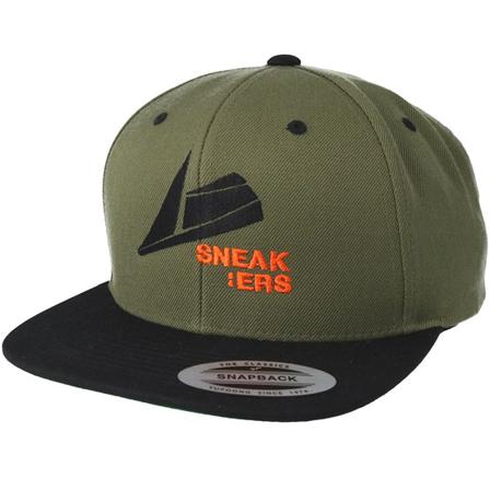Sneakers Snapback Lippis Vihreä @ Hatstore | Lippis Black Logo Olive Snapback Sneakers