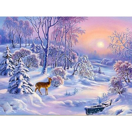 30x40cm, snelandskab 5d diamantmalet rhinestones broderi lærred