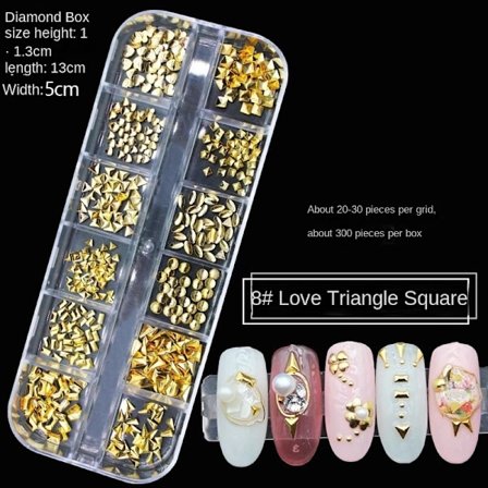 Nageldekorationer för Nail Art 12 Grid Large Box Nail Rivet Metallmaterial Paljetter 12# hollow silver Rivet