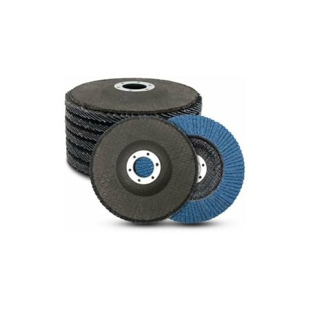 8-pack lamellskivor, 125 mm lamellskivor, korn 40/60/80/120, skivfack, slipsskivor för avlägsnande av grader, polering, rost, ytbehandling - blå