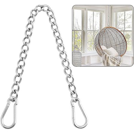 Kæde med to karabinhager, 400 kg kapacitet, robust rustfrit stål hængekæde, forlængelseskæde - 1 stk.