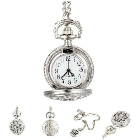 Mode Vintage Dam Kvarts Fickur Klocka Ihåliga Blommor Dam Tjej Tröja Kedja Halsband Hänge Klocka Gåvor